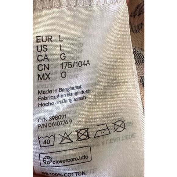 H & M Divided Blouse Women Leopard Animal Print Short Sleeve Sz Large - Picture 3 of 6